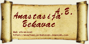 Anastasija Bekavac vizit kartica